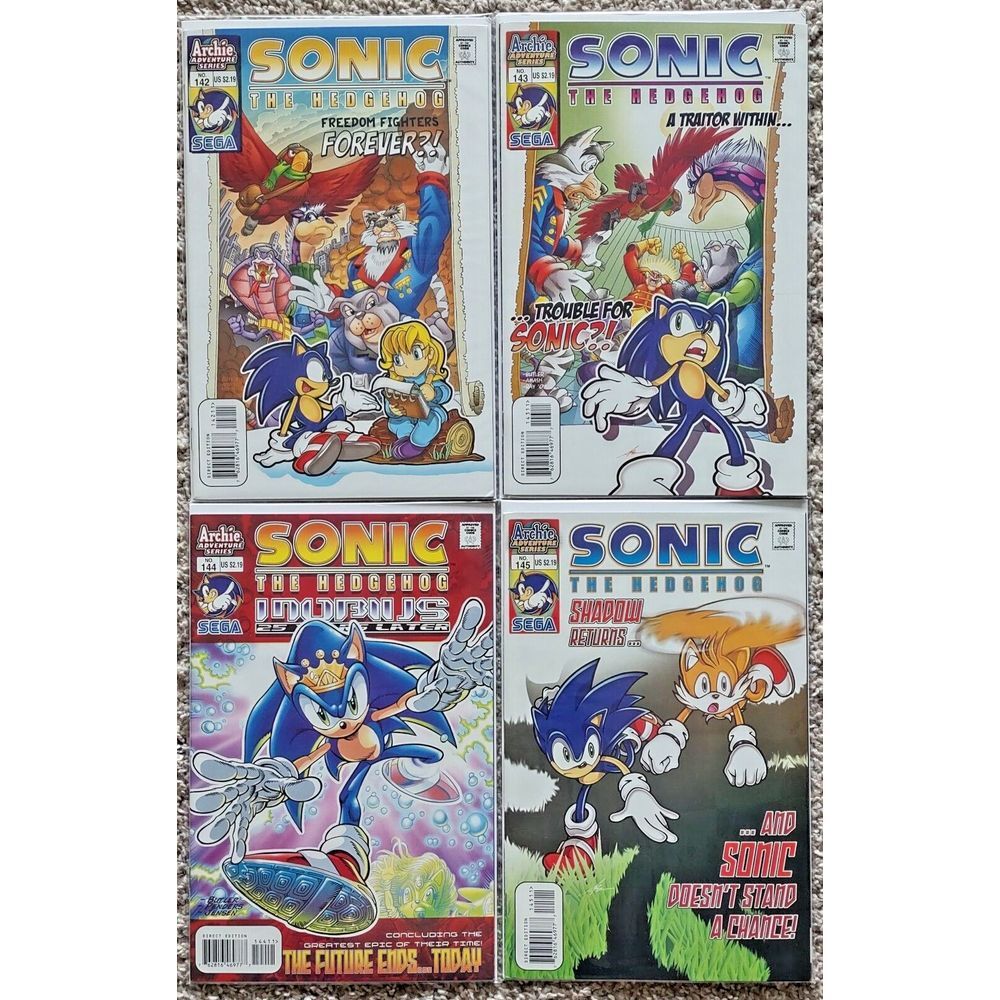 Sonic the Hedgehog Archie Comics #142 143‎ 144 145 (Bagged & Boarded)